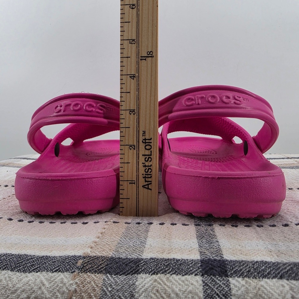 Crocs Pink Slide Sandals Womens Size 9 Slip On Comfort Clog Shoes Slingback - Picture 5 of 10